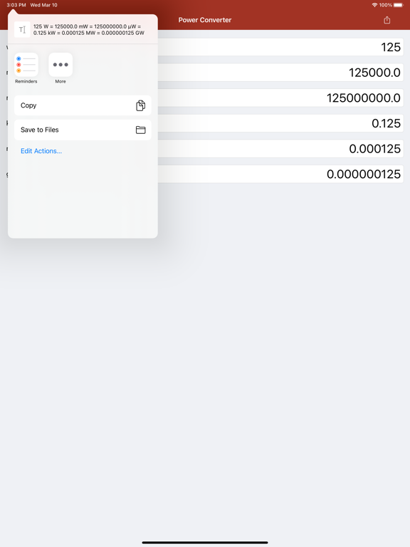 Screenshot #5 pour Power Converter W, kW, mW, GW