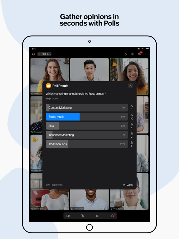 Zoho Meeting - Online Meetings iPad screenshot 7 - Business app