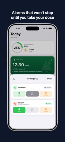 DoseAlarm: Medication Reminder iPhone screenshot