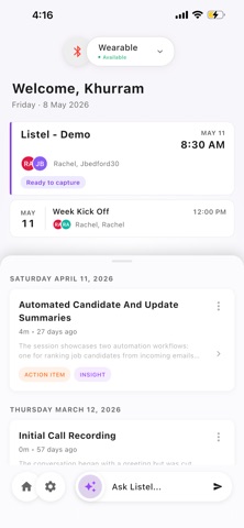 Listel: AI Sales Notes iPhone screenshot
