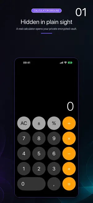 HushCalc: Private Photo Vault screenshot 1