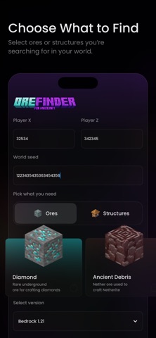 Finder Diamond Ore for MC iPhone screenshot