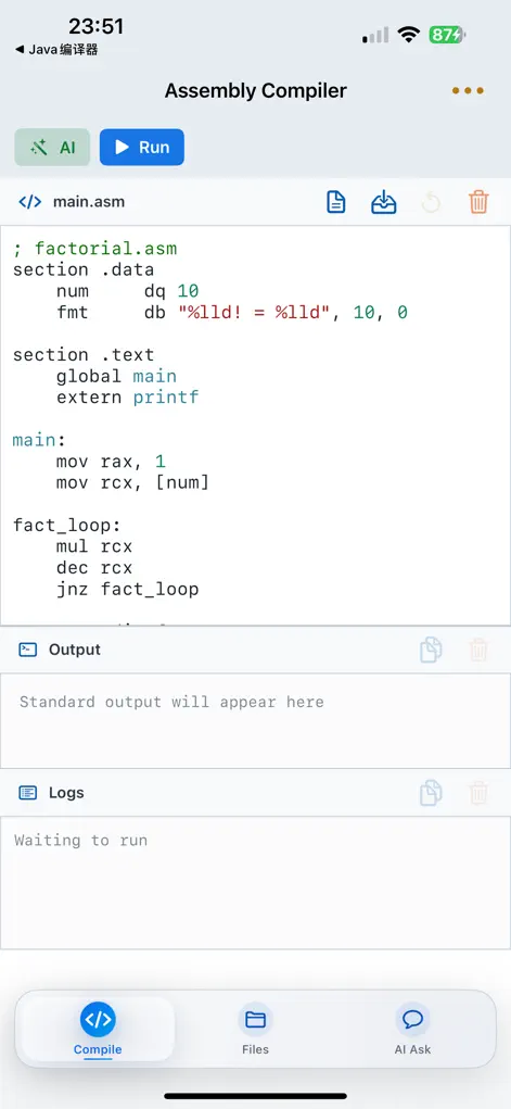 Assembly Compiler–AI Assistant - Developer Tools App | MWM