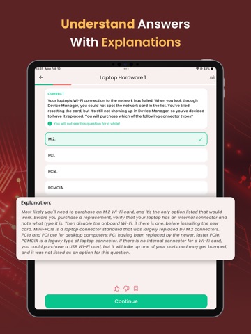 CompTIA A+ Practice Test 2026 iPad screenshot