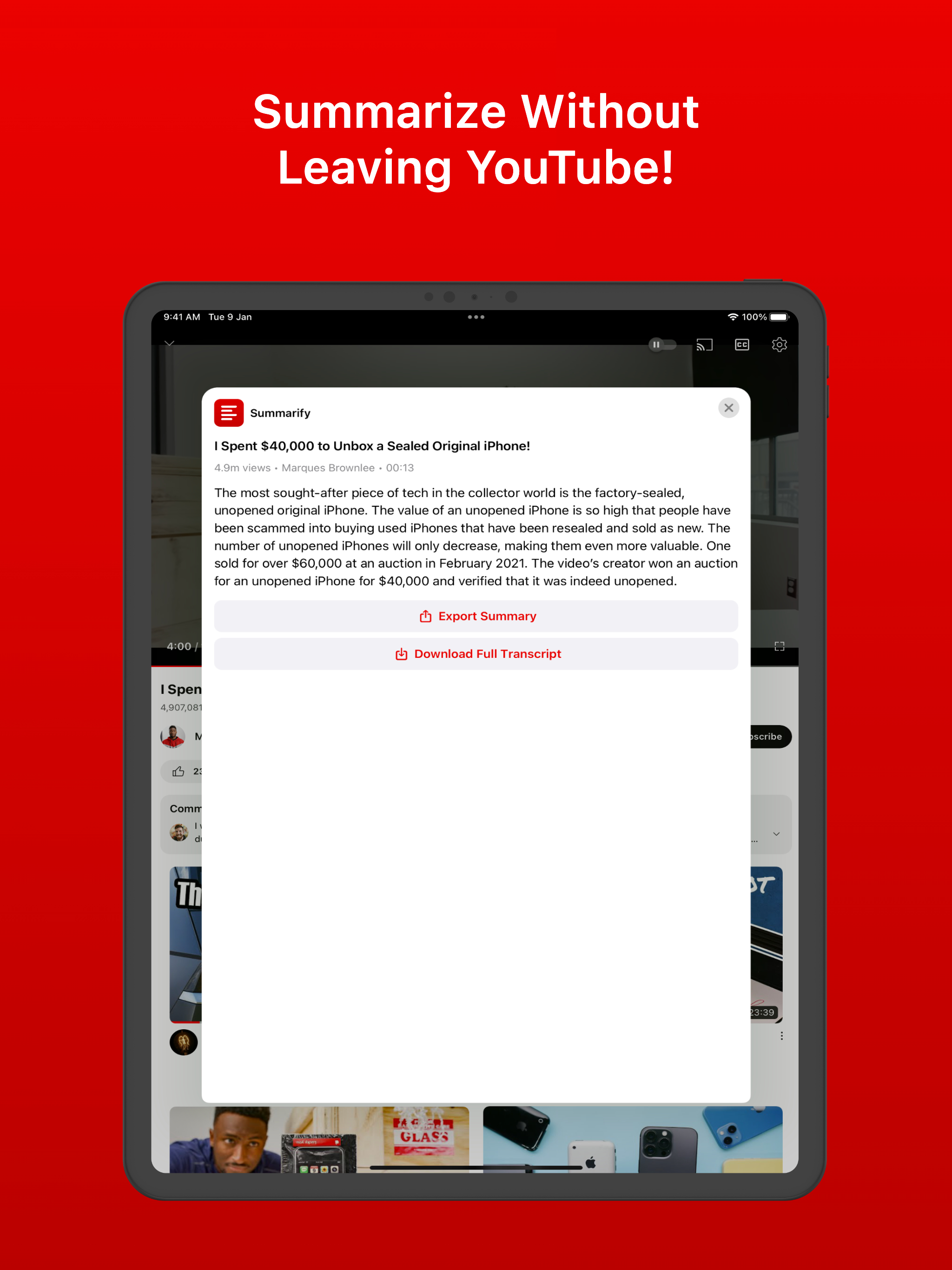 Summarify: AI For YouTube