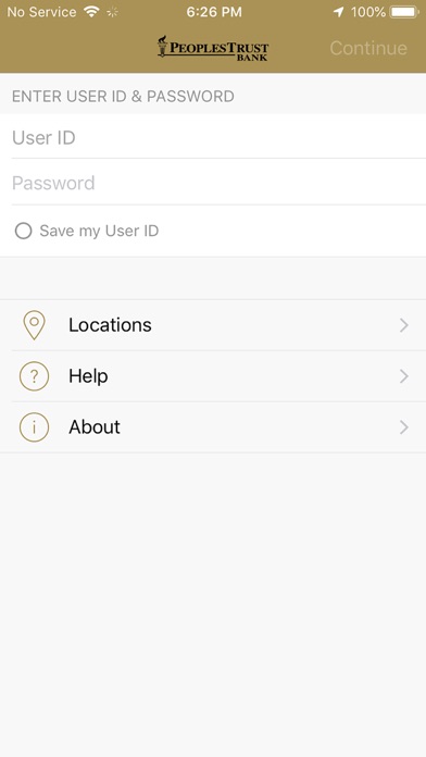 PeoplesTrust Bank Mobile Screenshot