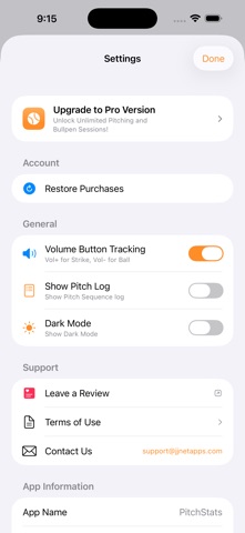 PitchStats - Pitching Tracker iPhone screenshot
