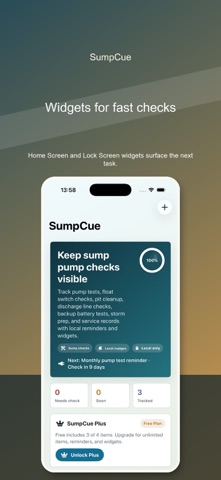 SumpCue Pump Care iPhone screenshot