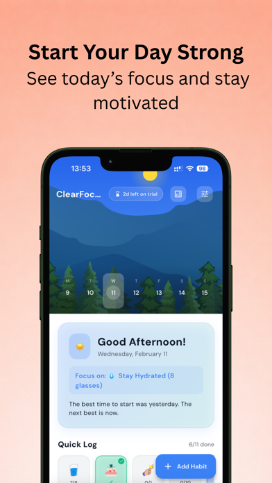 ClearFocus: Habit Tracker Plan Screenshot 2 of 7