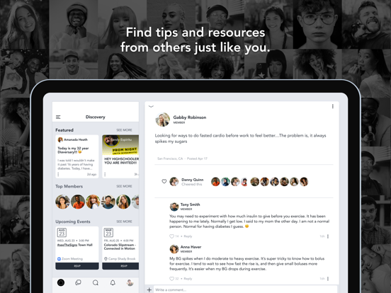 Beyond Type 1 Diabetes iPad screenshot 2 - Social Networking app