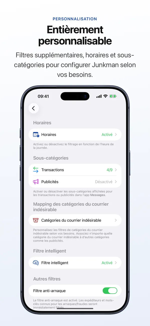 Screenshot #3 pour Junkman: Bloqueur de SMS IA