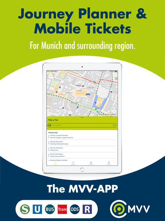 MVV-App iPad screenshot 1 - Travel app
