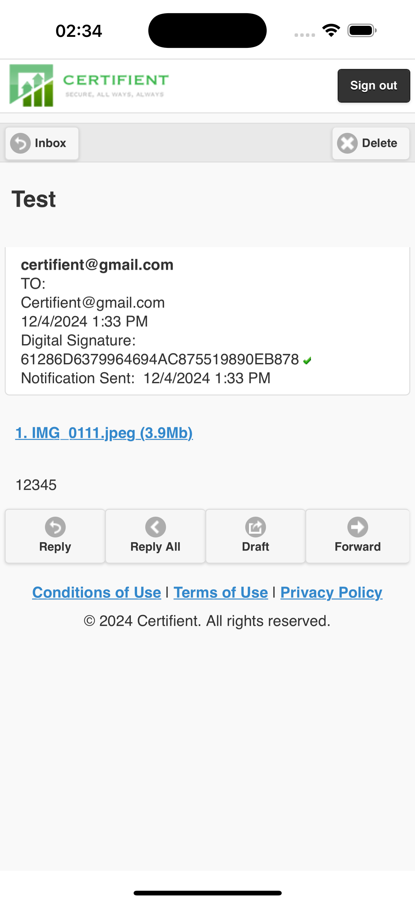 Certifient Secure Email
