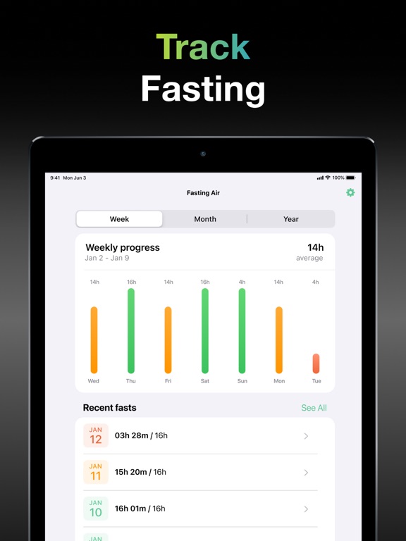 Fasting Air: Intermittent Diet iPad screenshot 3 - Health & Fitness app