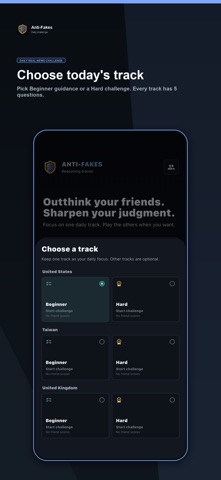 Anti-Fakes: Daily News Quiz iPhone screenshot