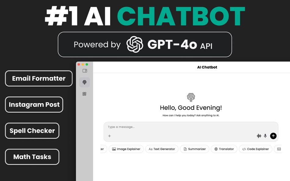#1. Chat AI-AI Chatbot Assistant (macOS) Podle: Muhammad Zohaib