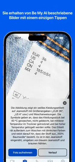 Screenshot von Be My Eyes auf dem iPhone 2