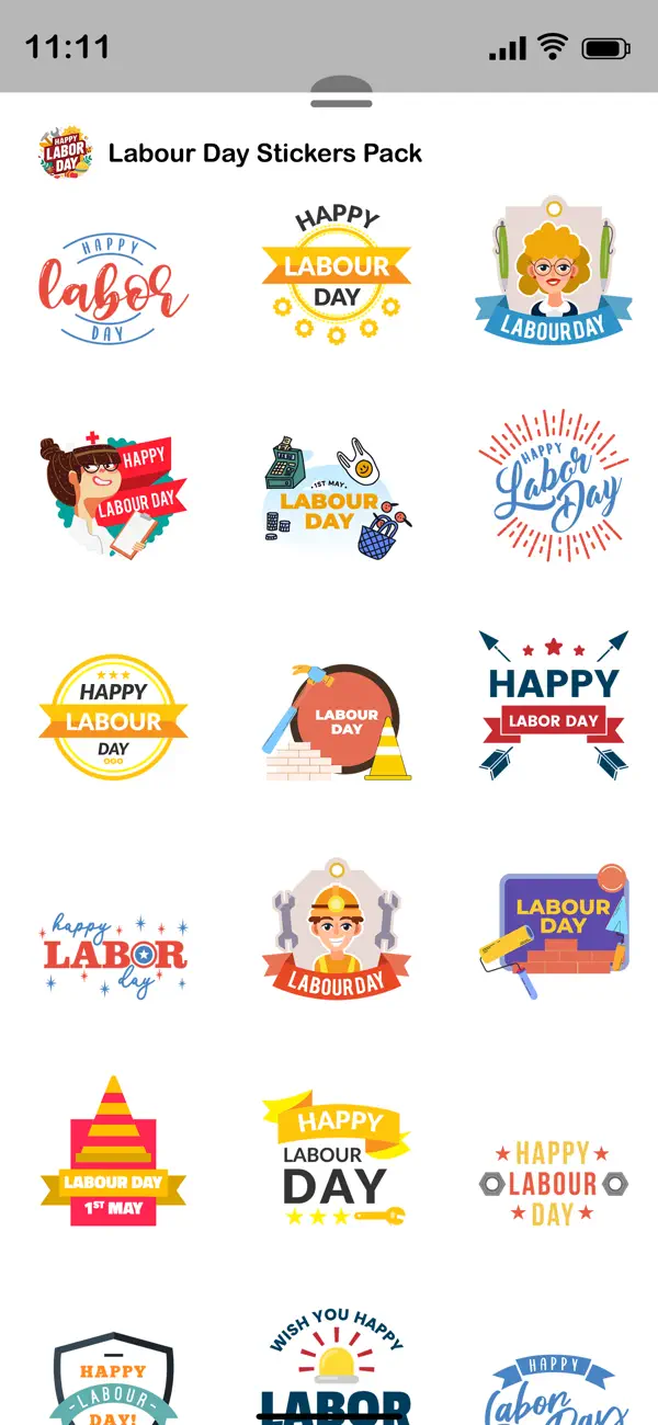 Screenshot #2 pour Labor Day Stickers Pack!