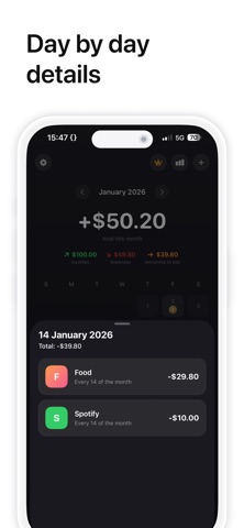 Subcalendar - Budget Tracker Screenshot 5 of 5
