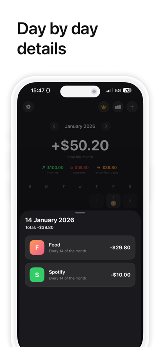 Subcalendar - Budget Tracker Screenshot 5 of 5
