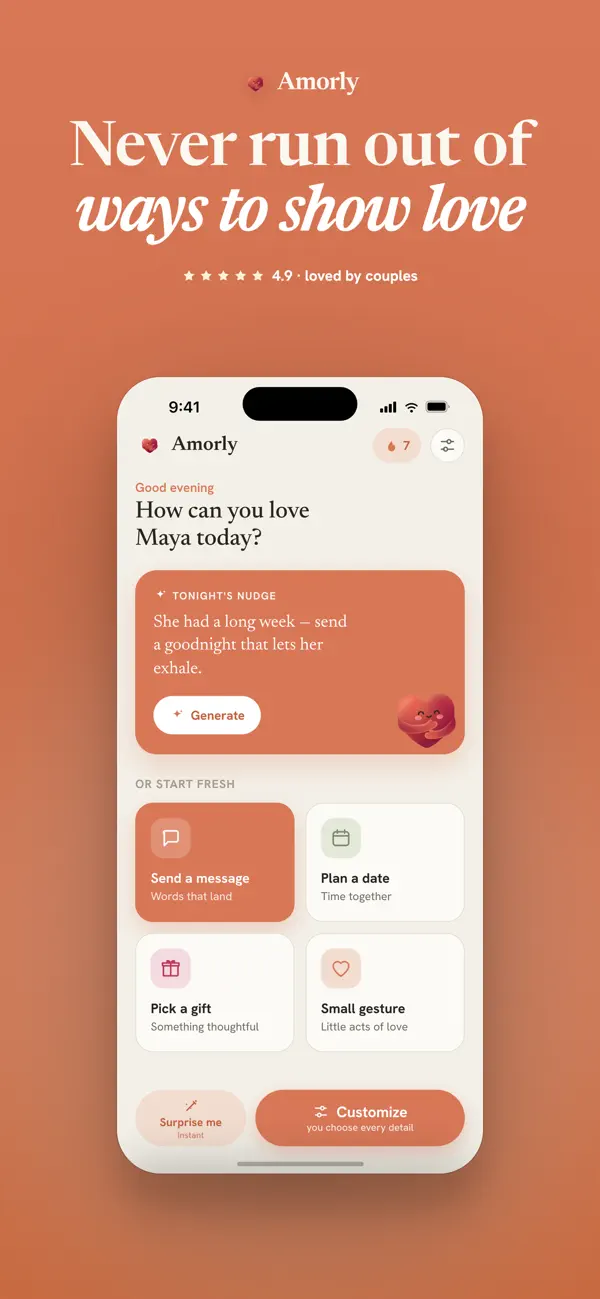 Screenshot #1 pour Amorly: Lettres & Mots d'Amour