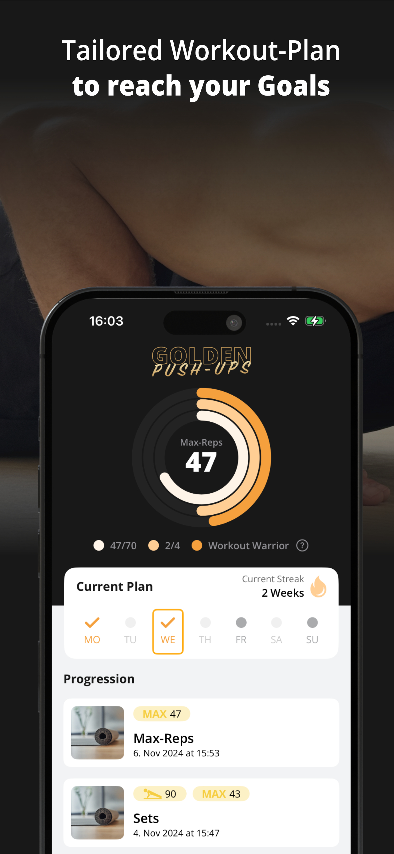 GOLDEN Push Up Pushup Tracker