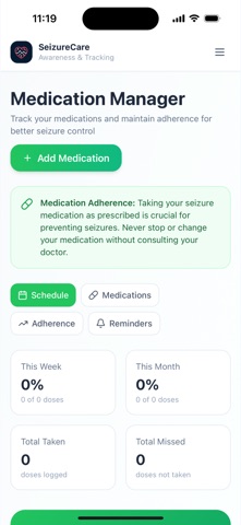 SeizureCare iPhone screenshot