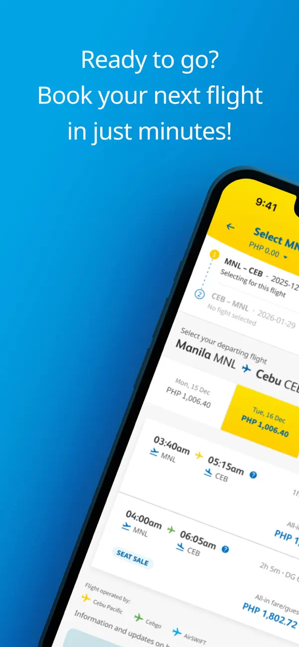 Screenshot #1 pour Cebu Pacific