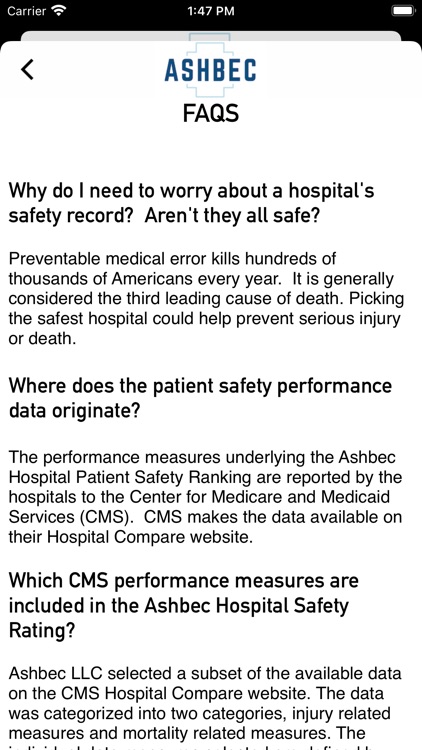 Ashbec Hospital Safety Ranking