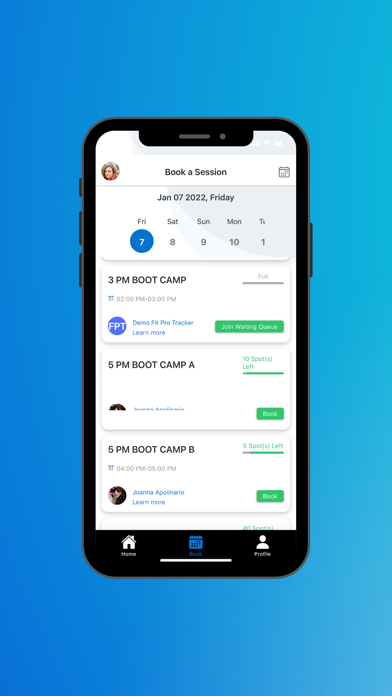 Fit Body Booking Screenshot