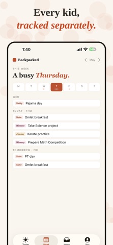 Backpacked Family Organizer iPhone screenshot