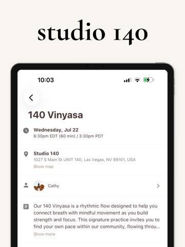 studio 140 iPad screenshot