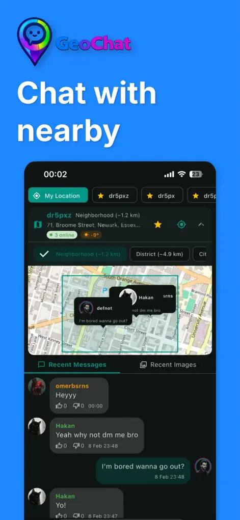 GeoChat - Chat con vecinas - App de Redes sociales | MWM