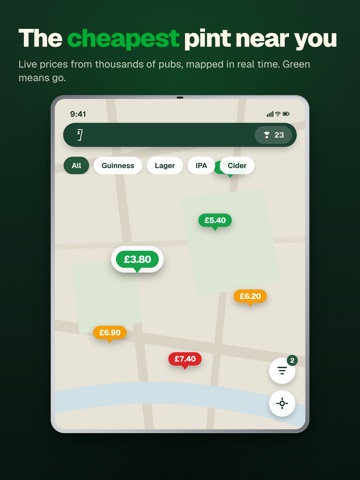 CheapestPint iPad screenshot