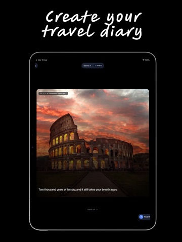Mundia: Diary & Trip Planner iPad screenshot