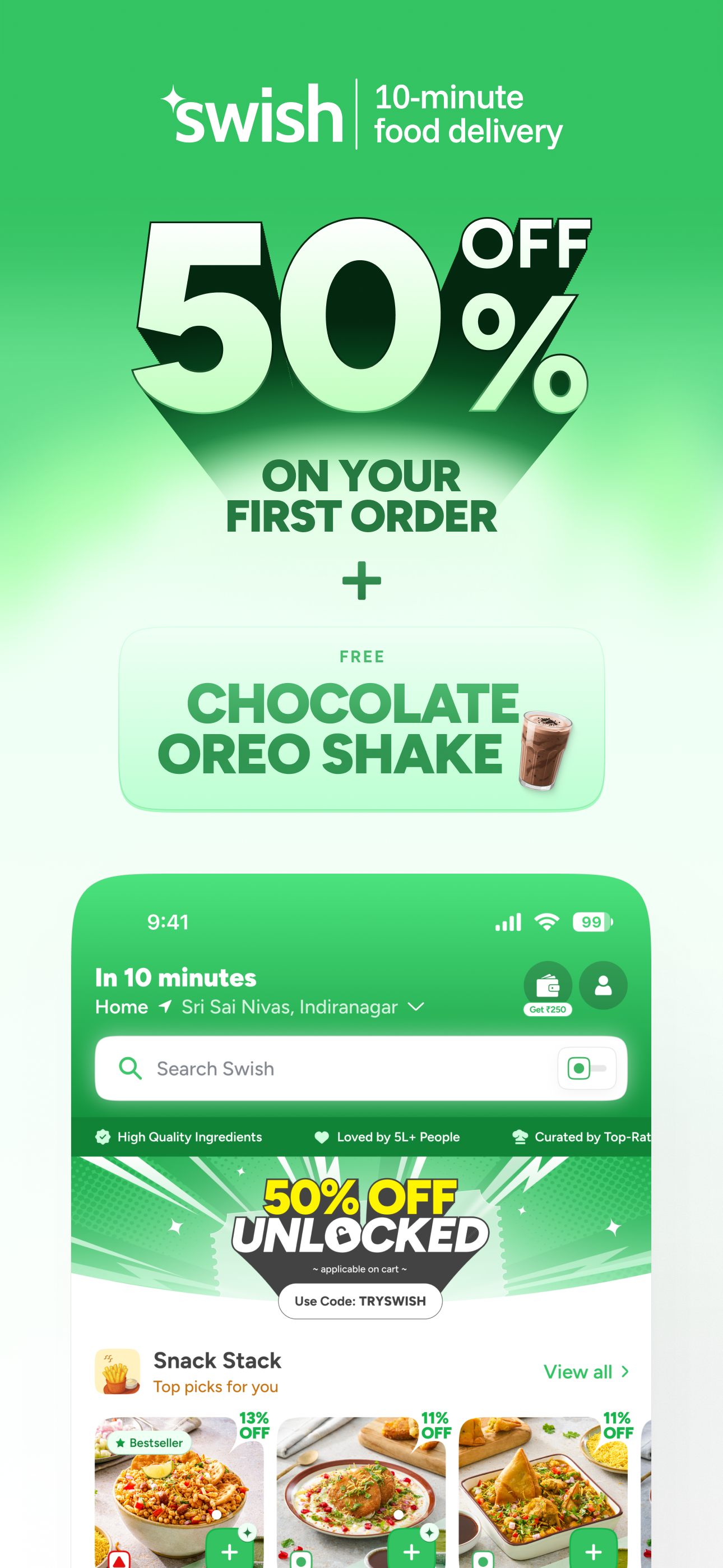 Swish: 10-Min Food Delivery