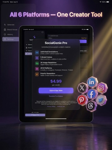 SocialGenie Pro: AI Captions iPad screenshot