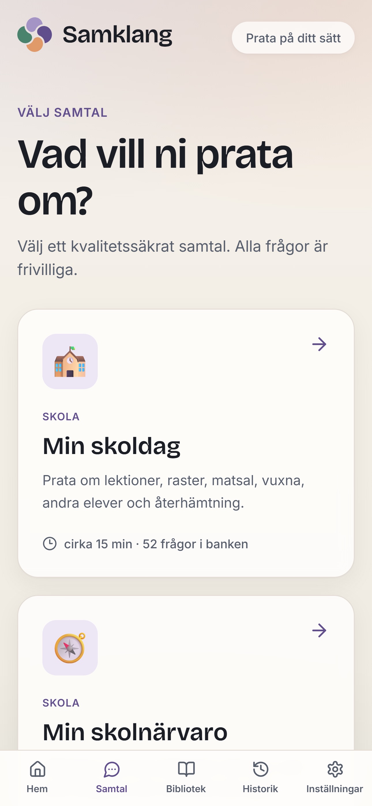 Screenshot 2 of Samklang – Samtalsstöd