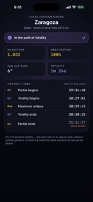 Eclipse 2026: Local Times screenshot