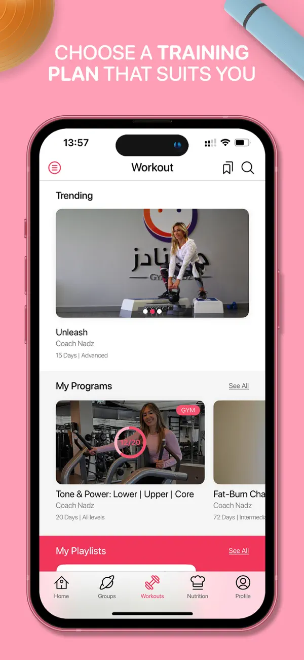 Screenshot #2 pour Gymnadz - Women's Fitness App