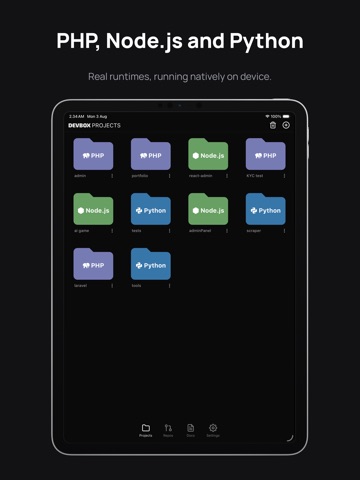 DevBox: Code & Run iPad screenshot 1