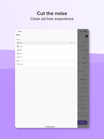 Spacemail iPad screenshot