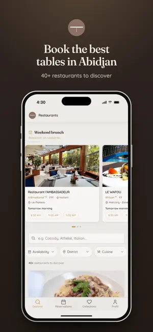 Tabora CI: Abidjan Restaurants screenshot 1