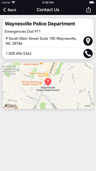 Waynesville Police Department Screenshot