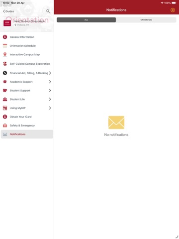 IUP Guidebook iPad screenshot