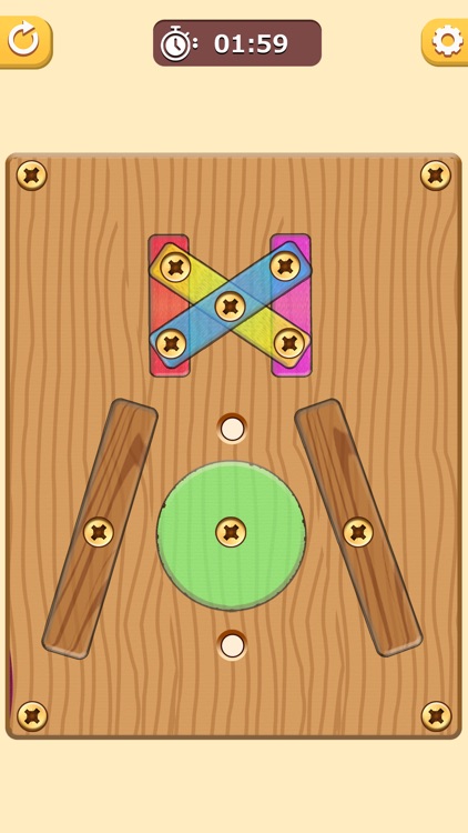 Wood Nut Bolt Screw Puzzle