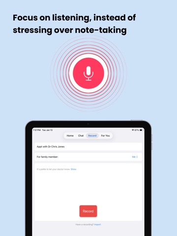 Patiently: Medical AI Notes iPad screenshot