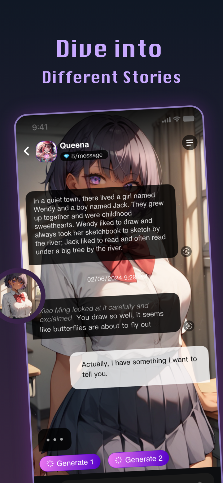 Waifuu: Anime AI Dating Sim screenshot 2