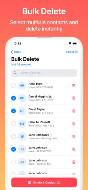Delete contacts - ContactsBye screenshot 4