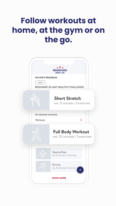 Freedom Fitness App Screenshot